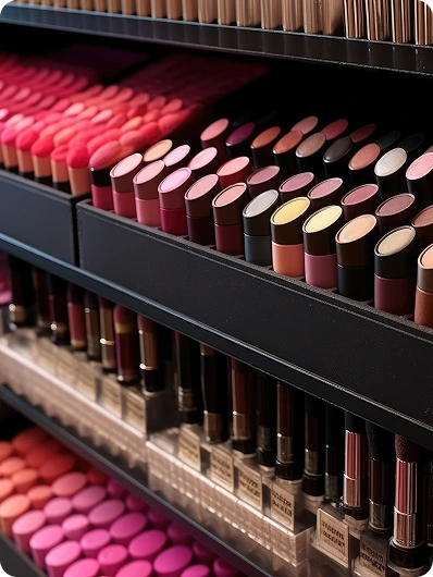 Rangée de maquillage magasin de beaute